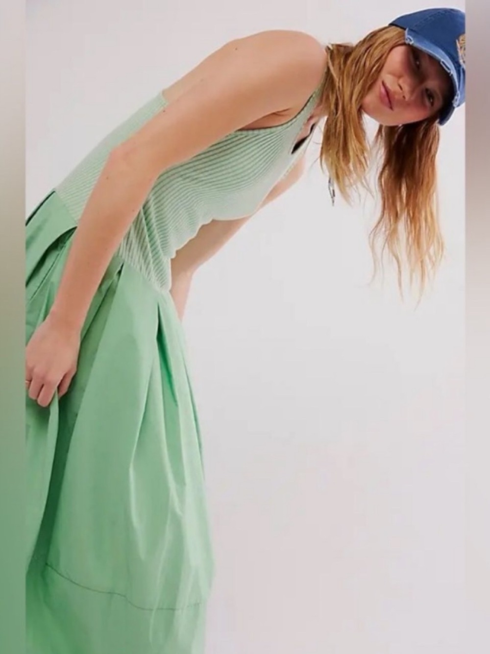 FREE PEOPLE Mint Ribbed Razor Back Pear Shape Sun Dress! 👗 - Picture 8 of 16